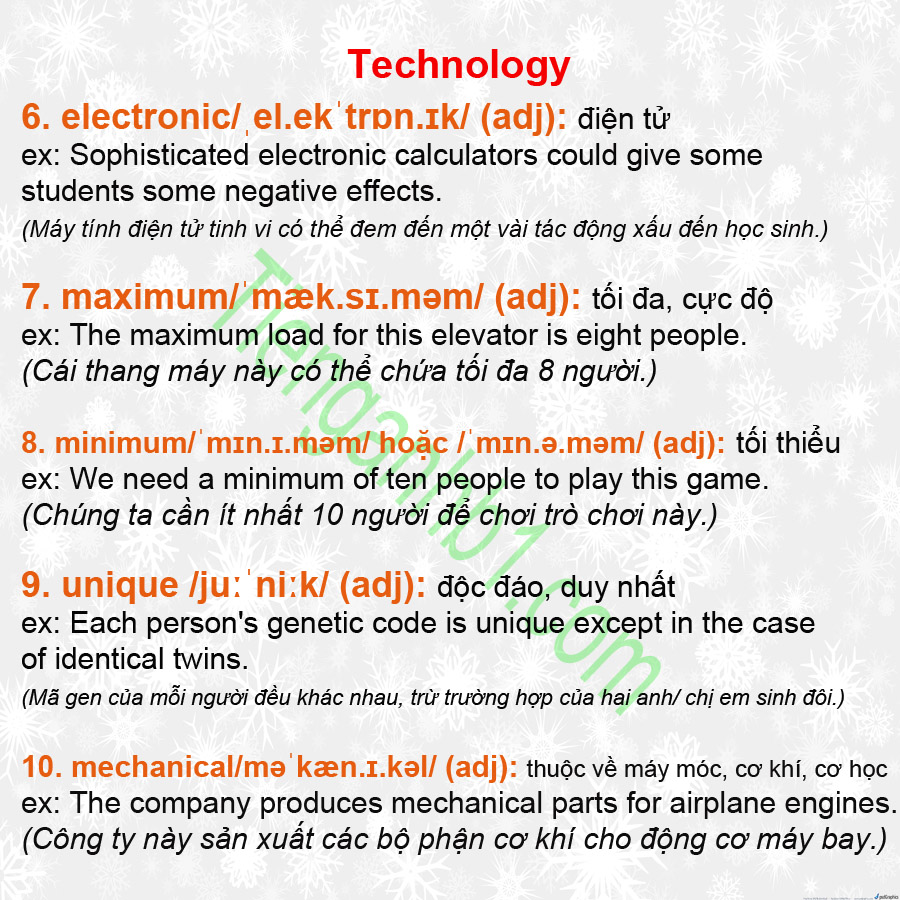 Từ vựng tiếng Anh B1 chủ đề công nghệ 2