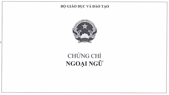 Mẫu chứng chỉ tiếng Anh A2,B1,B2,C1 năm 2019 mặt trước